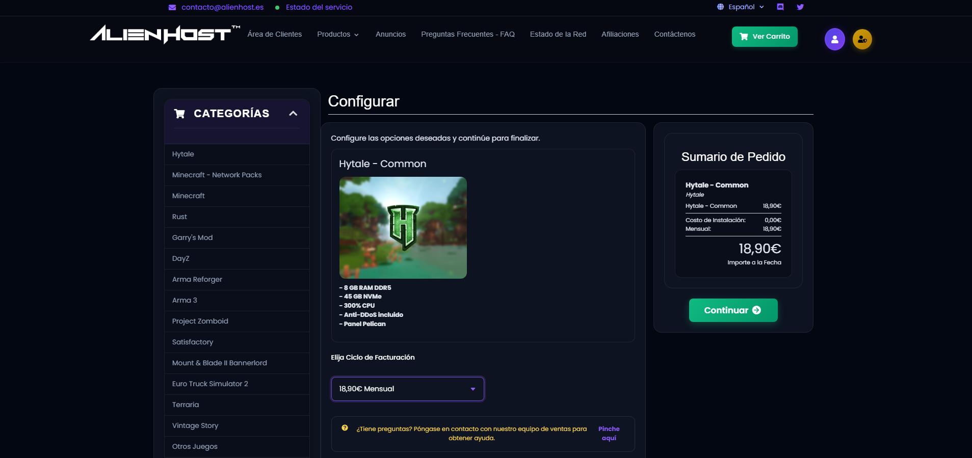 AlienHost Website - Imagen 3